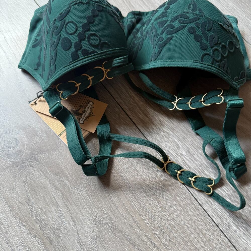 Marlies Dekkers Balcony Bra sps Padded Push up in GREEN 32F NWT the Muse - Picture 4 of 13